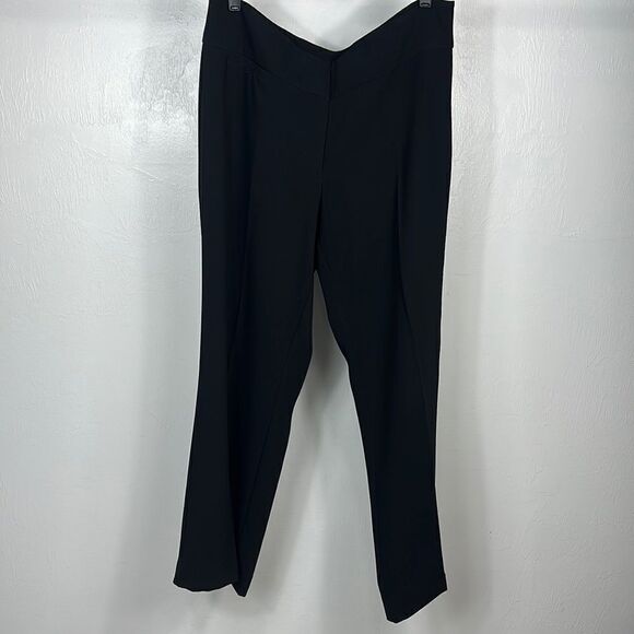 Eileen Fisher Black Straight Leg High Rise Pants Size 14 - Picture 1 of 11